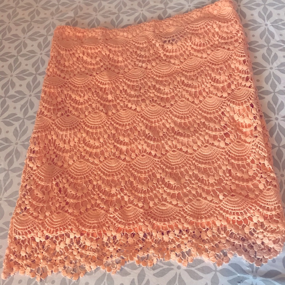 Peach Colored Duchess Lace Skirt